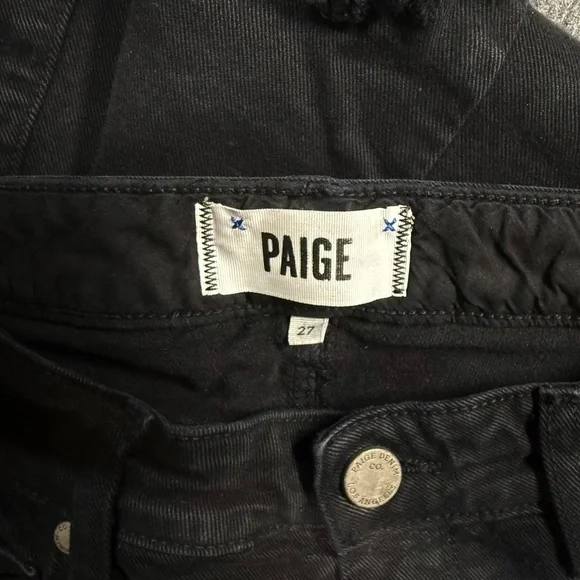 PAIGE Black Distressed Jeans skyline Ankle Peg - Picture 3 of 4